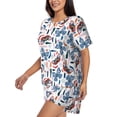 thumbnail image 2 of "Wukai Retro Butterfly Women's Pajama Set - Short-Sleeve Top and Shorts with Elastic Waistband and Pockets for Loungewear, Yoga, and Casual Wear-Large, 2 of 8