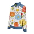 thumbnail image 5 of QASIEATN Long Sleeve Tops for Women Casual Lapel Denim Stitching Pullover Sweatshirt Spring Fall Fashion Clothing, 5 of 8