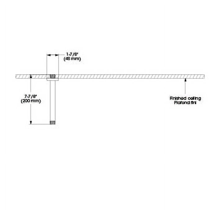 Belanger FCDEC0006 Square 8 in. Ceiling Shower Arm and Flange, Chrome