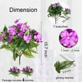 thumbnail image 2 of Artificial Flowers Outdoor 4 Pac 7 Branches Fake Flowers Bulk Faux Impatiens Flowers Spring Flowers Plants UV Resistant Silk Balsam Bouquet Flowers for Wedding Garden Porch Window Decor,Purple, 2 of 9