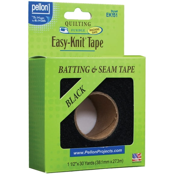 PCP Group LLC Pellon Easy-Knit Tape, Black 1.5" x 30 Yards Assembled Product Length Precut