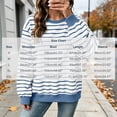 thumbnail image 4 of Women's Oversized Striped Sweatshirt Fleece Long Sleeve Color Block Crew Neck Shirt Loose Soft Casual Pullover Top Blue L, 4 of 10