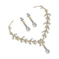 thumbnail image 3 of Miangastore 1 Ensemble Collier et Boucle d'Oreille à la Mode Ensemble Bijoux en Strass pour Mariée Accessoires de Robe de Mariage pour Femmes Femme (Blanc), 3 of 8