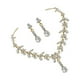 thumbnail image 3 of juego de collar y pendientes de moda para novia, joyas de diamantes de imitación, accesorios para vestido de novia para mujer (blanco), 3 of 7