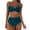 Navy, variant on Cathalem 2 Piece High Waisted Bikini Set for Women 2025 Spaghetti Straps Swim Top with Reversible Bottom Bathing Suit (Navy,S)