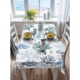 thumbnail image 3 of Blue Teal Coastal Rectangle Tablecloth, Coral Starfish Seaside Summer Beach Waterproof & StainResistant Tablecloth, Washable Oil-proof Table Cover for Dining/Party/Wedding/Camping/Buffet 52x70 In, 3 of 9