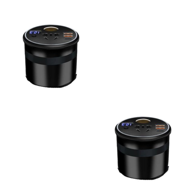 Kenally Inversor de coche multifuncional, duradero y compacto, negro, para alimentar accesorios para automóviles, accesorios para vehículos, Type1 NO1
