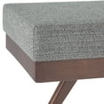 thumbnail image 3 of Chanelle 48 inch Wide Mid Century Modern Rectangle Ottoman Bench in Pebble Grey Tweed Look Fabric, 3 of 15