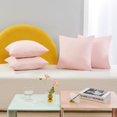 thumbnail image 1 of Deconovo Fundas de cojines decorativas - Juego of 4 Soft Linen Cushion Covers, Machine Washable Pillowcases for Sofa, Pink, 24x24 Inch, 1 of 7