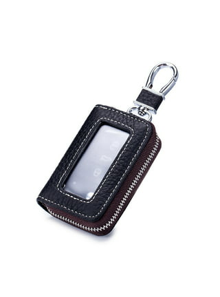 Cream Car Key fob Holder Cover and Bedazzled Keychain with