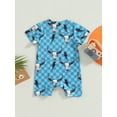 thumbnail image 4 of Genuiskids Baby Boy Girl Western Clothes Cow Print Short Sleeve Romper Jumpsuit Ribbed Bodysuit One Piece Country Outfit 0-18M, 4 of 7