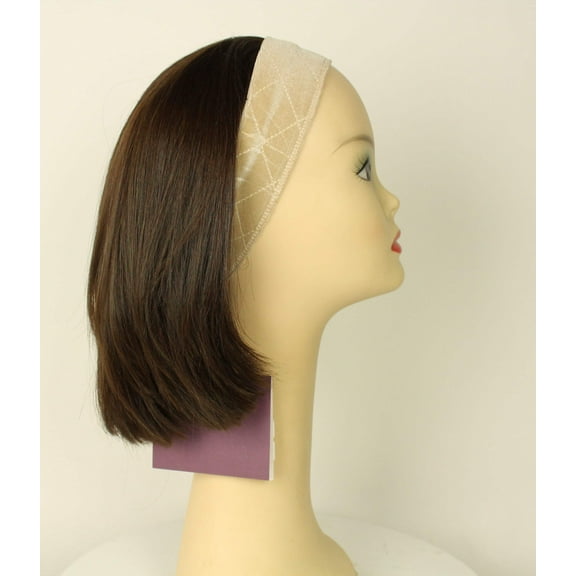 European Human Hair Freeda Wig Avalon Fall Dark Brown With Reddish Highlights Size M