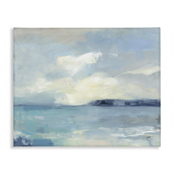 Stupell Industries Sunny Peninsula Seascape Landscape & Nature Painting Wrapped Canvas Art Print Wall Art, 20 x 16