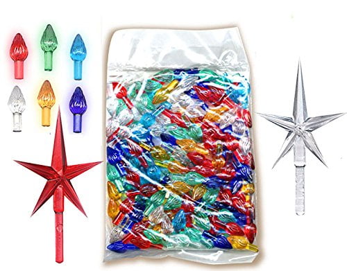 National Artcraft Twist Style Lights, Lites and Ornaments For Ceramic Christmas Trees Plus Stars