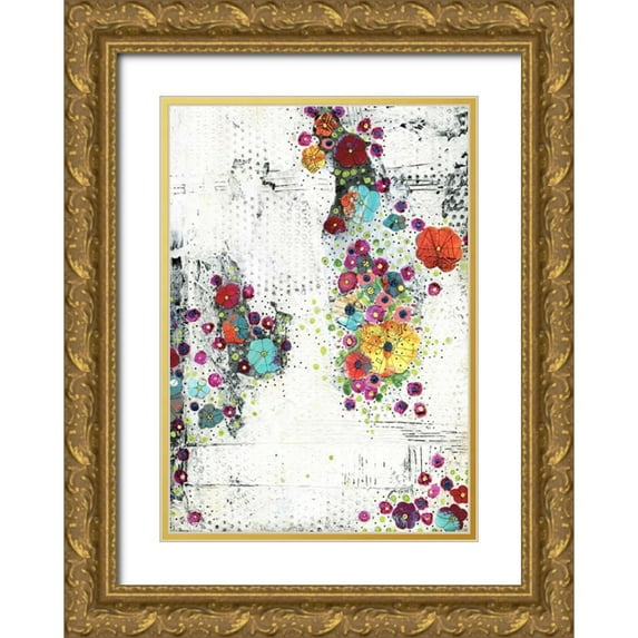 Ogren, Sarah 18x24 Gold Ornate Wood Framed with Double Matting Museum Art Print Titled - Floral I