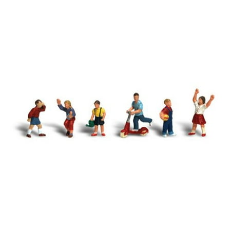 HO Scale Scenic Accents Figures/People Set Children (6), Includes highly-detailed pieces. By Woodland Scenics