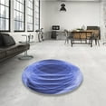 thumbnail image 4 of Ahgly Tapis d'Intérieur Lavable en Machine Carré Transitionnel Bleu Ciel, 7 Pieds Carré, 4 of 7