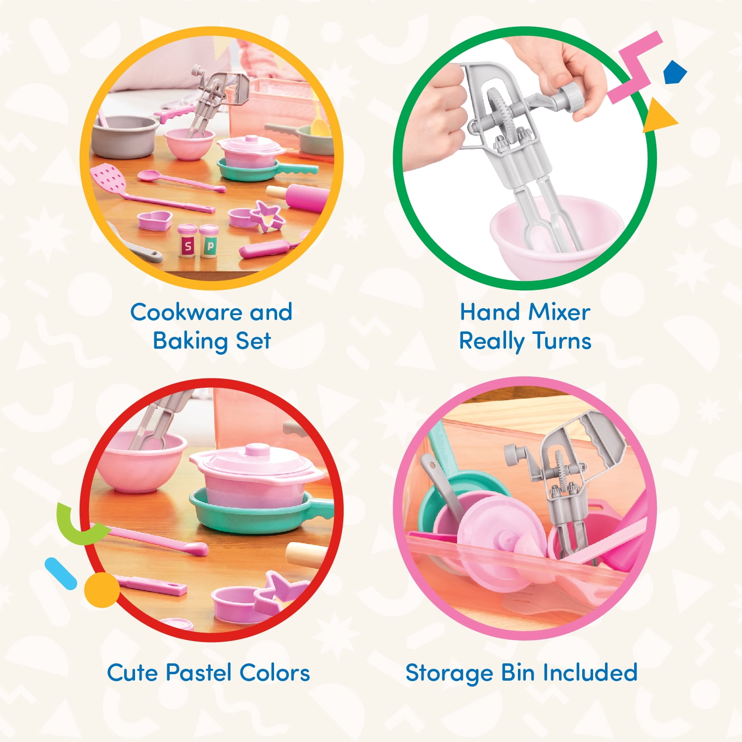 Battat Dinner for Eight Cookware Cooking Plastic Playset with 21 pcs, Toddler and Preschool Toys
