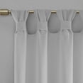 thumbnail image 4 of Madison Park Rosette Floral Embellished Cuff Tab Top Solid Curtain Panel in Grey, 50"x95", 4 of 5