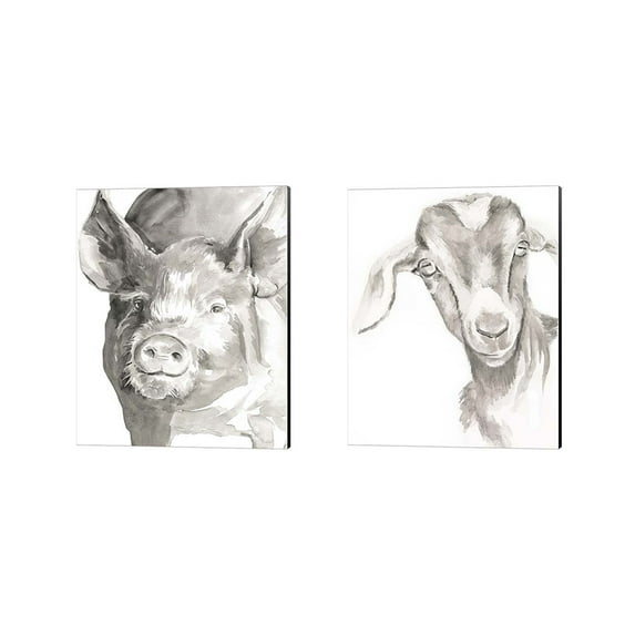 Great Art Now Farm Faces by Jennifer Parker 2 Piece Canvas Art Set Each 12W x 15H