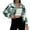 Green, variant on CharmCyan Women's Fashion Plaid Short Jacket Dark Gray L