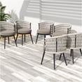 thumbnail image 4 of JERFIT Outdoor Patio Chairs Set of 2 with Cushions, Beige Rope & Metal Frame, Weather-Resistant Dining Chairs for Garden, Poolside, Deck, Porch, 4 of 10