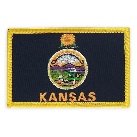PinMart's Embroidered US State Flag Patch- Kansas Flag