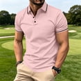 thumbnail image 3 of Evdexr Polo Shirts for Men Short Sleeve Slim Fit Tshirts Performance Wicking Work Golf Shirt Pink 3XL, 3 of 10