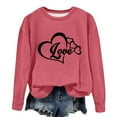 thumbnail image 4 of Qiopertar Mode Femmes T-Shirt à Manches Longues Col Rond Imprimé Chandail en Molleton Blouse Hauts Offres de la Semaine Liquidation à Moins de 5$ jusqu'à 90 % de Réduction, 4 of 4