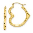 thumbnail image 1 of 10K Yellow Gold Hollow Heart Shape Hoop Earrings, 1 of 2