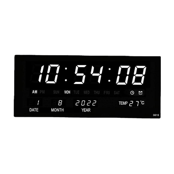 Large Screen Digital Wall Clock LED Display Desk Time Temperature Calendar Date D7Z1