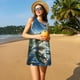 thumbnail image 3 of Easygdp Largemouth Bass Jumping Out of The Water para Vestido Transpirable de Mujer, Vestido Suelto de Manga Corta con Pliegues y Bolsillos para el Verano, 3 of 7
