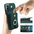 thumbnail image 6 of Allytechgroup iPhone X/ XS Case with Wallet, Ring Holder Stand Cards Slots Cash Pocket Drop Protection Retro Leather Case for Girls Women for Apple iPhone X/ XS, Green, 6 of 8