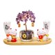 thumbnail image 2 of Decoración creativa de gato Árbol de dinero con figura de gato de la suerte Decoración del hogar hecha a mano para C, 2 of 9
