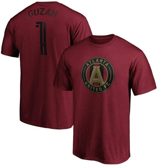 Men's Brad Guzan Red Atlanta United FC Authentic Stack Player Name & Number T-Shirt