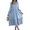 Blue, variant on Spring Dresses for Women 2026 Trendy Long Sleeve Button Down Collared Ruffle Hem A Line Flowy Long Dress