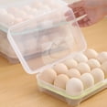 thumbnail image 5 of Toyeng 15 Compartment Refrigerator Egg Box Pink Large Capacity Egg Holder for Refrigerator Egg Fresh Storage Box for Fridge Egg Storage Container Organizer Clear Plastic Storage Container, 5 of 9