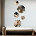 thumbnail image 3 of Designart "Marbled Meditations Gold and Pink I" Abstract Marble Metal Wall Art Set of 5 Piece, 3 of 5