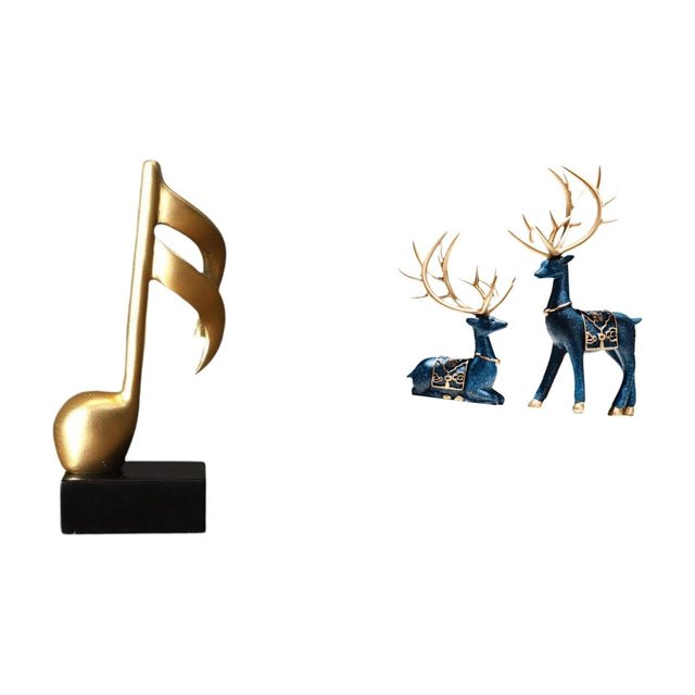 Figura De Reno Y Nota Musical De Resina Creativa, Adorno De Mesa, Centro De Mesa Para Escritorio, Chimenea, Sala De Estar, Oficina, Decoración De Inauguración De La Casa, Regalo