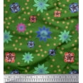 thumbnail image 1 of Soimoi Polyester Crepe Fabric Colorful Flowers Clip Art Print Sewing Fabric Yard 42 Inch Wide, 1 of 3