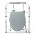Medline Steel 3in1 Elongated Bedside Commode, Foldable Frame
