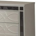 thumbnail image 2 of Nightstand with USB and Circular Decorative Pattern Silver - Saltoro Sherpi, 2 of 5