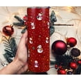 thumbnail image 3 of Christmas Tumbler 20 oz Travel Snowman Coffee Mug Snowman Mug Stainless Steel Insulated Skinny Tumblers with Lid and Straw Christmas Gifts for Women, 3 of 6