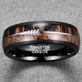 thumbnail image 3 of 8mm Mens Silver Arrow Hawaiian Koa Wood Tungsten Carbide Wedding Ring Size 7-14, 3 of 3