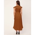 thumbnail image 4 of Moomaya Sleeveless V Neck Wrap Solid Rayon Dress - Women's Stylish Wrap Dress, 4 of 9