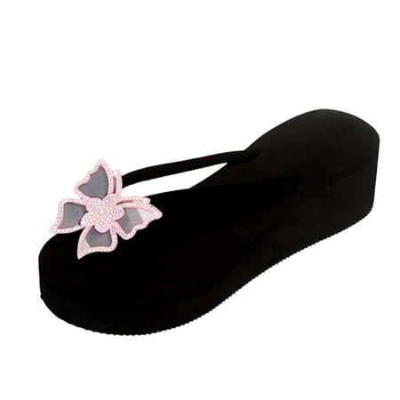 

dmqupv Womens Spa Slippers Memory Foam Ladies Fashion Summer Flip Flops Casual Rhinestone Womens Thong Slippers Pink 6.5