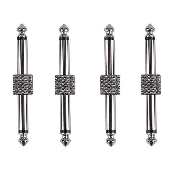 Conectores De Pedal De Guitarra Rayzm, Adaptadores De Enchufe Recto Macho A Macho De 6,35 Mm (1/4 "") Para Pedalera De Guitarra, Paquete De 4