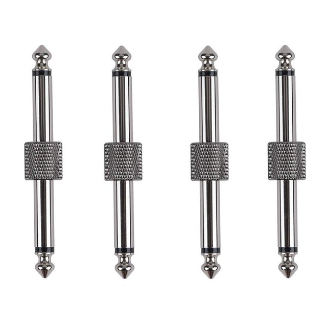 Conectores De Pedal De Guitarra Rayzm, Adaptadores De Enchufe Recto Macho A Macho De 6,35 Mm (1/4 "") Para Pedalera De Guitarra, Paquete De 4