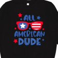 thumbnail image 3 of Inktastic 4th of July All American Dude with Red and Blue Glasses Youth Sweatshirt, 3 of 4