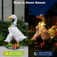 thumbnail image 2 of Porch Goose Statue Outdoor, Solar Garden Statue Goose Figurine Lights Outdoor Waterproof, Resin Outdoor Sculpture for Yard Porch Patio Lawn Garden Decor, Unique Gifts for Mom Grandma Women, 2 of 7